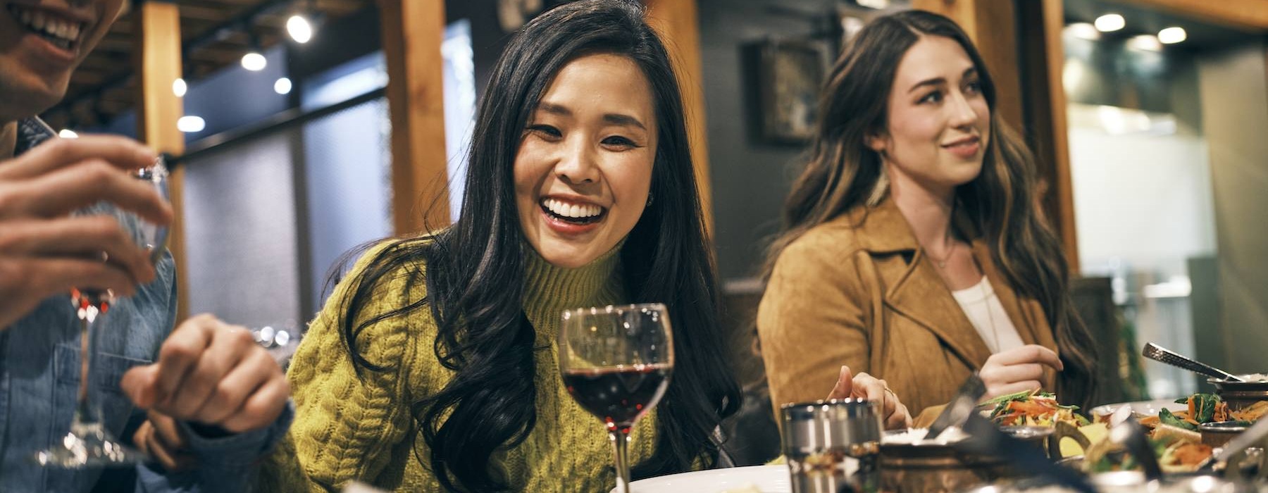 people eating at a restaurant