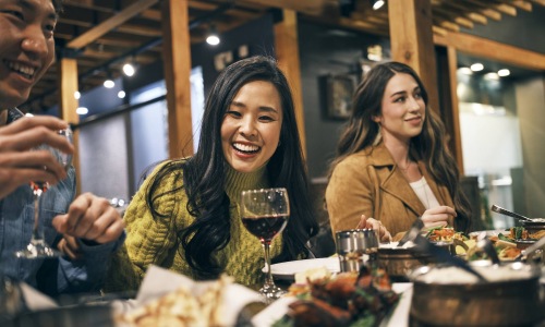 people eating at a restaurant