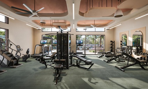 a room with exercise equipment