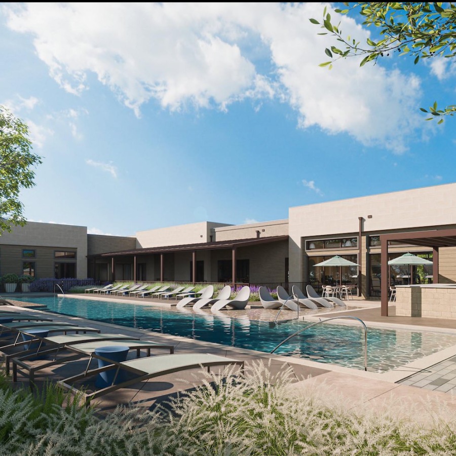 a resort-style swimming pool